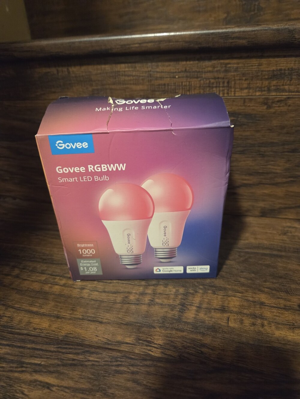 Govee RGBWW Smart LED Light Bulbs Wi-Fi Alexa Google Dimmable Never Used